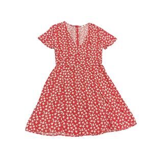 Gap Ditsy Floral V-Neck Short Sleeve Fit and Flare Dress Size 8 Boho Chic Garden